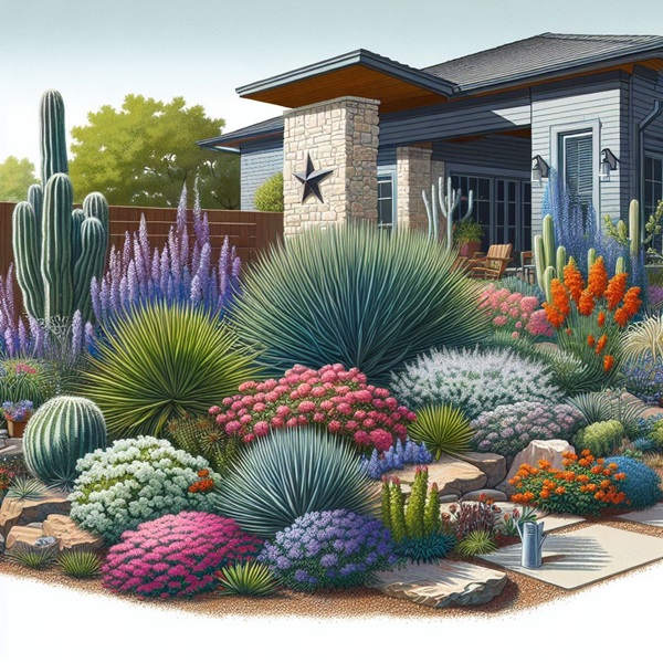 Xeriscaping with Texas Native Plants Drought-Resistant Front Yard Guide & Examples
