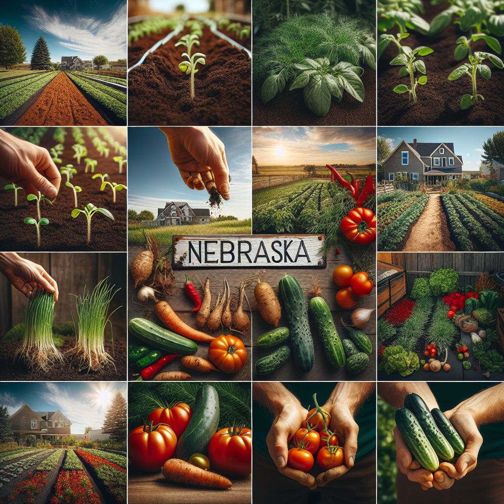 collage image of Nebraska Can you grow vegetables in your yard